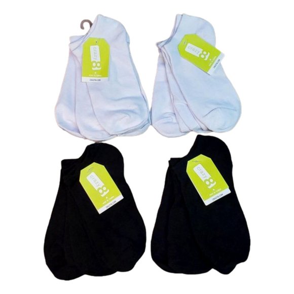 Crazy 8 Ankle Socks 12 Pack M 13-2 White/Black - Picture 1 of 8